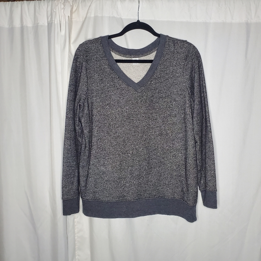 Old Navy Heather Gray V-Neck Sweatshirt Size Medium